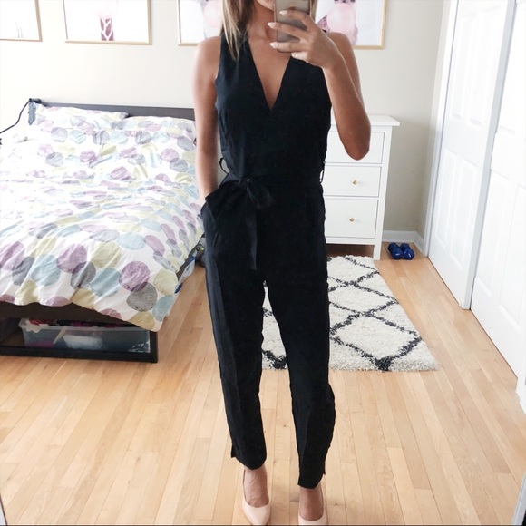 AVA Black Belted Jumpsuit - Picture 2 of 5